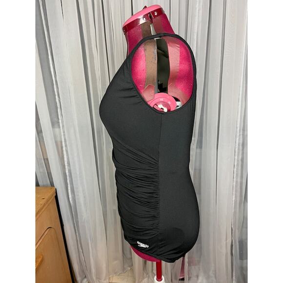 Speedo one piece swimsuit v neck  black - Picture 5 of 10